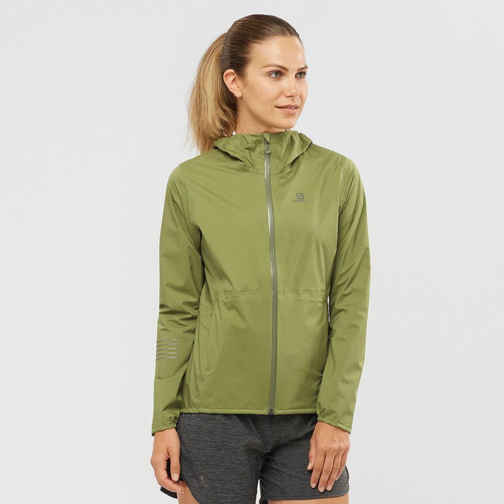 Chaquetas Salomon Mujer Verde Oliva - Salomon Argentina LIGHTNING IMPERMEABLE ,530871-PMC